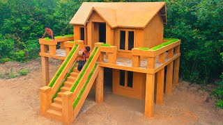 121 Days Building Underground two-story House with water Slide To Swimming Pool Part 1