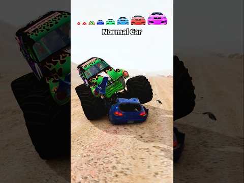 Can a Monster Truck Stop Big And Small Cars? #shorts | BeamNG.Drive