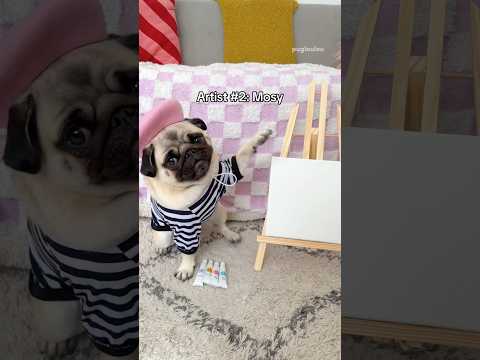 My PUGS are making their own MASTERPIECES 🎨🖼️ #pug #dog