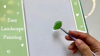 Landscape Painting Tutorial | Serene Forest with Bridge & Stream / acrylic painting tutorial