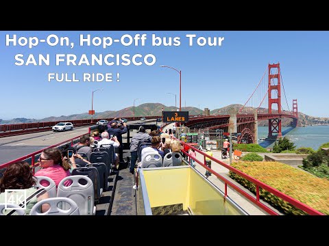 San Francisco Hop on, Hop off Bus Tour + Golden Gate Bridge 4K 60p