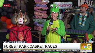 Matt in the Morning visits Forest Park's iconic Halloween Casket Races