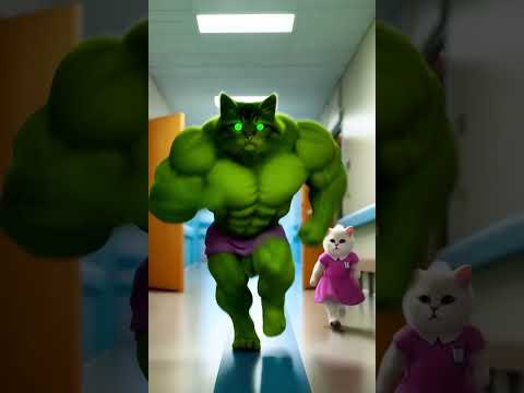 The Hulk Kitten 🛁💚: A Heroic Fall into Mom’s Arms#cat #cattales #catfunny #catshorts #funny #catvid
