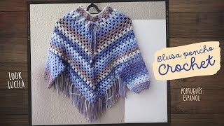 Blusa Poncho Infantil de Crochê – Passo a Passo 🧣 Look Lucila