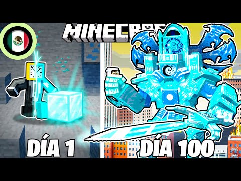 ¡Sobreviví 100 DÍAS como un CLOCKMAN DIAMANTE en Minecraft HARDCORE!