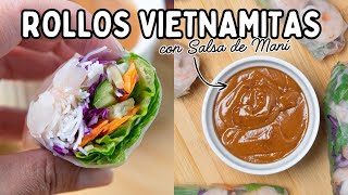 🥬 🍤 ROLLOS VIETNAMITAS CON SALSA DE MANÍ (CACAHUATE) | Cómo Hacer Spring Rolls