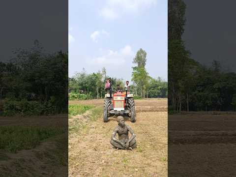 What is in front of the tractor?