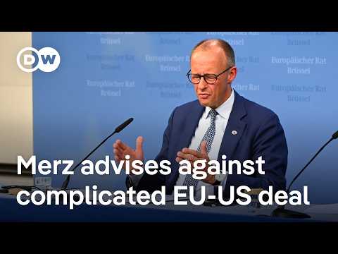 YouTube video thumbnail: Merz Pressures EU Chief to Make 'Quick and Simple' US Trade Deal, Supports WTO Alternative