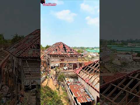 “Sốc cảnh mưa đá tàn phá ở Lào: Nhà cửa hư hỏng nặng nề!”