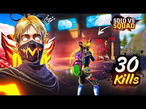 30 Kills ? 🔥 Solo Vs Squad [ Full Gameplay ] iphone 15 Plus 📲 Free Fire