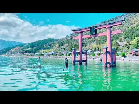 滋賀県 高島市【SUP】人気NO1☆SNS映えする写真が撮れる!神秘的な琵琶湖と湖上の大鳥居!
