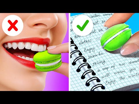 How To Sneak Food And Make Up In Class|| Lifehacks For Smart Students By 123 GO!GOLD