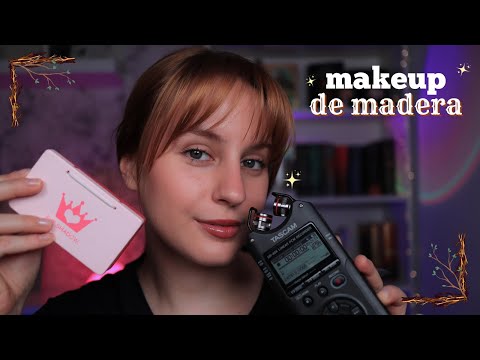 ASMR - Tu Amiga te MAQUILLA con MADERA 🪵💄 (tascam, atención personal, visuales)