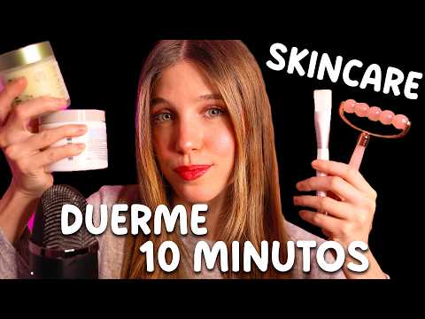 ASMR TE HAGO TU SKINCARE EN 10 MINUTOS 🧖‍♀️🌙 Limpieza y masaje facial para dormir profundo ✨