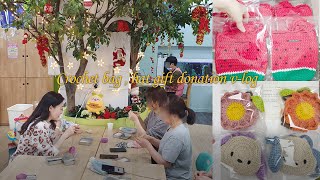 보내주신 뜨개 작품들 포장하기~ 어린이 병원 선물 기부~ crochet bag , hat gift donation