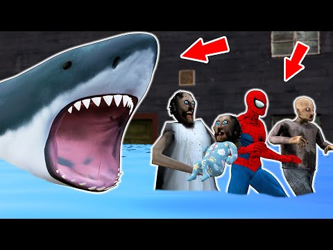 Granny vs Great White Shark vs Spider-Man - funny horror animation parody (p.354)