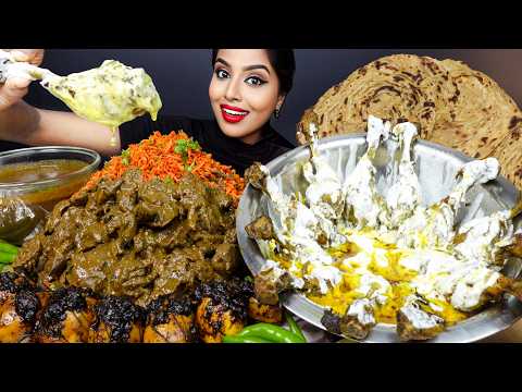 ASMR Eating Spicy Chicken Liver Fry,Butter Chicken Curry Masala,Rice Big Bites ASMR Eating Mukbang