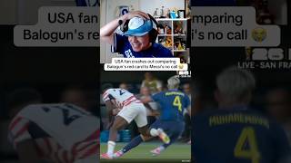 USA fan crashes out comparing Balogun's red card to Messi's no call😭 #worldcup #worldcup2026 #fyp