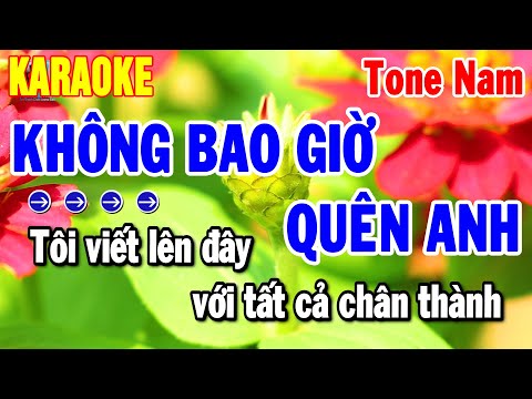Karaoke Không Bao Giờ Quên Anh Tone Nam Nhạc Sống Dễ Hát Nhất 2025 | Thanh Hải