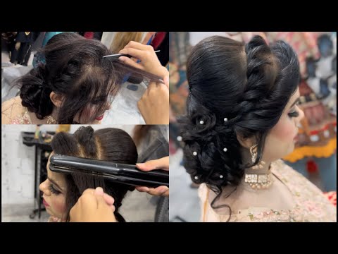 Short Hair Hairstyle For Wedding |Jura Hairstyle| |Short Hair Hairstyle|by@hoorainsalon #hairstyle