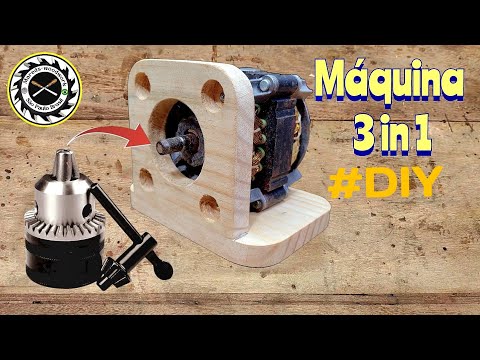 PROJETO FÁCIL - Como fazer maquina com motor de tanquinho!!! (3 em 1) USANDO UM ÚNICO MOTOR  #DIY