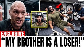 HE MAY BACK OUT! Tyson Fury REACTS to Tommy Fury Getting FLOORED DURING Sparring Video clip
