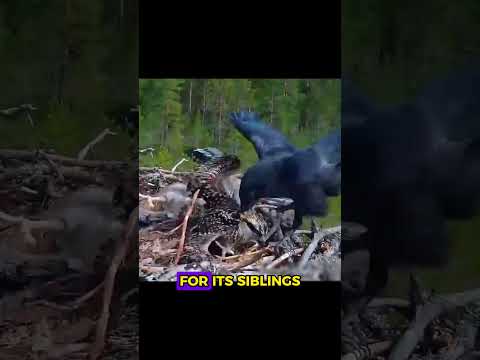 Mother hawk took revenge for her chick 🦅 | VS brutal raven