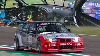 Onboard the BMW M3 E36 GTR racecar racing at Imola feat. Incredible SOUND | 3.4L stroker S50 engine