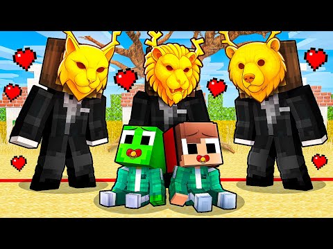 JJ and Mikey Adopted by SQUID GAME 3 VIP in Minecraft - Maizen