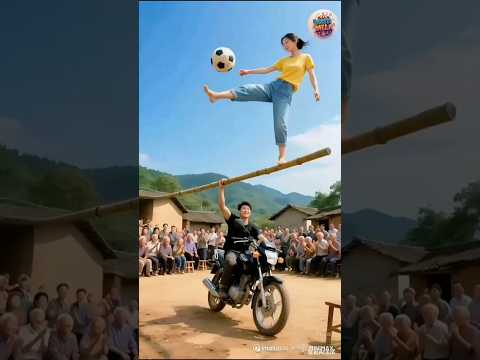 motorcycle stunt with football! #shorts #viralshorts #trendingshorts #shortvideos #circus
