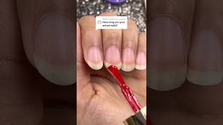 Red Polish on my Natural Nails ❤️💋  ilysmnails .com #nails #nailart #satisfying #nailtutorial