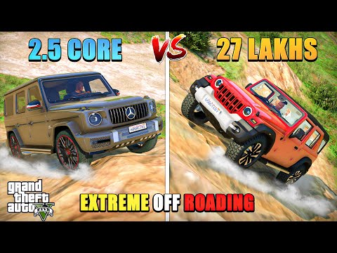 GTA 5 : THAR ROXX VS G WAGON | EXTREME EXTREME OFF-ROADING TEST | GTA5 INDIAN CARS