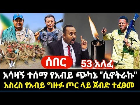 ሰበር-አሳዛኝ ዜና ተሰማ ሲኖ ትራኩ -ጎጃም የአብይ ግዙፍ ጦር ጀብድ ተሰራ- ለጥቂት አስረስ - 53 አለፈ