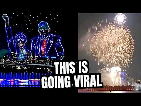 Japan Going Viral Celebrating America's 250th Anniversary With Drone Show Of Pr Trump & PM Takaichi!