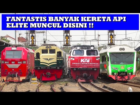 RAMAINYA Kereta Api Di Stasiun Tersibuk Jakarta ! Spesial Lokomotif CC 201, CC 300 & Vintage