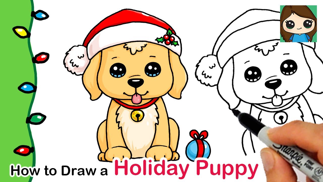How to Draw a Holiday Puppy Christmas Series #5