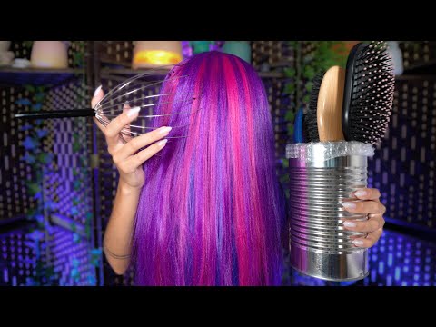 40 Minutes of Hair Brushing, Clipping & Scalp Massage ✨ ASMR Hair Play For Deep Sleep
