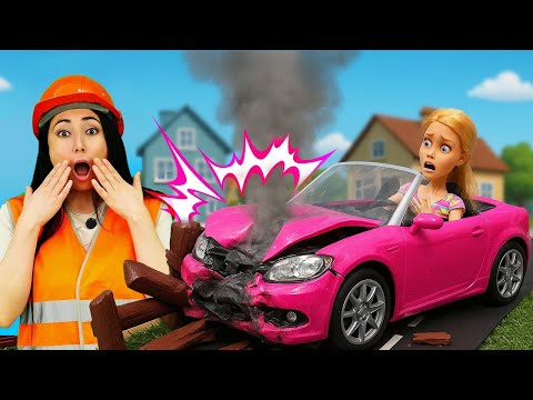 🚗💥 Barbie tiene un accidente en su coche | Reglas de tránsito con Máster Pum Pum