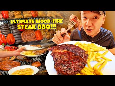 INSANE Wood-Fired BBQ Steak & MONSTER 15 Layer Sandwich Feast in Uruguay! 🍖