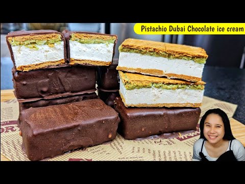 Viral na Pistachio Dubai Chocolate gawin nating graham bar ice cream