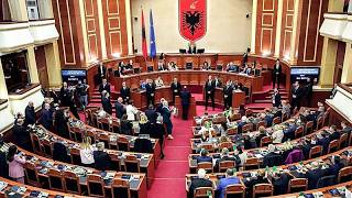 YouTube video thumbnail: Albanian Opposition and Ruling Party Lawmakers Scuffle in Parliament Over Student Protest Tensions
