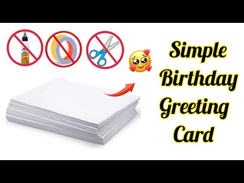 How to make happy birthday greeting card/ Easy & Beautiful birthday card/Diy Birthday greeting card