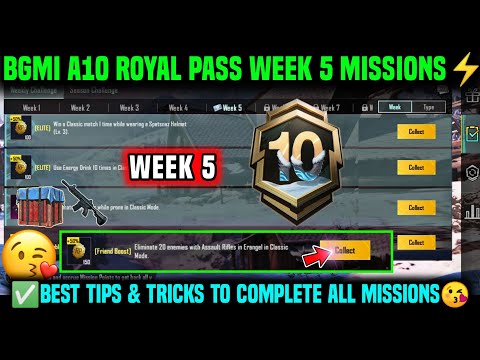 A10 WEEK 5 MISSION | BGMI WEEK 5 MISSIONS EXPLAINED | A10 ROYAL PASS WEEK 5 MISSION | C7S20 WEEK 5