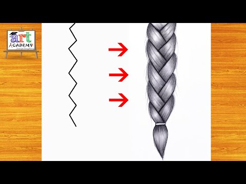 رسم سهل | تعليم رسم ضفيرة شعر بنت بالرصاص بطريقة سهلة | رسم بنات 💖 How to draw a hair braid ?