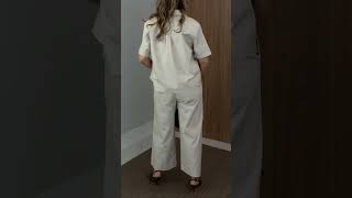 Vídeo adicional 7 do item Camisa Feminina Lúmen - Areia - Manga Curta em 100% Algodão