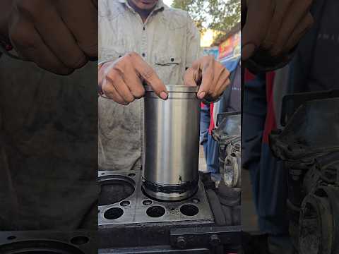 New cylinder sleeve installation #shorts #workshop #mechanic #viralshorts #engine