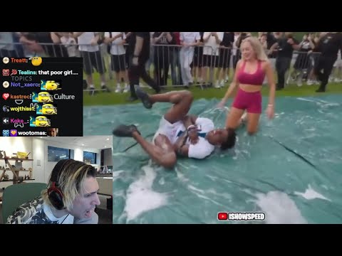 xQc Reacts to iShowSpeed Slipped Carrying a Girl on his Back