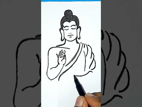 Buddha drawing | Yoga day drawing Easy | international yoga day special drawing