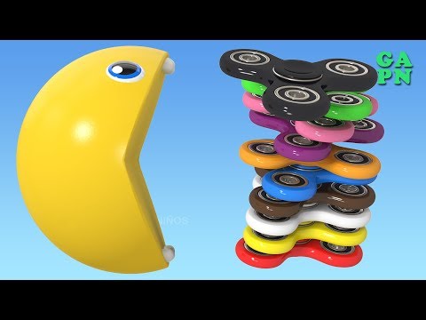 Aprender colores con 3D Fidget Spinners |Aprende a contar del 1 al 10 |Aprende colores con 3D Pacman