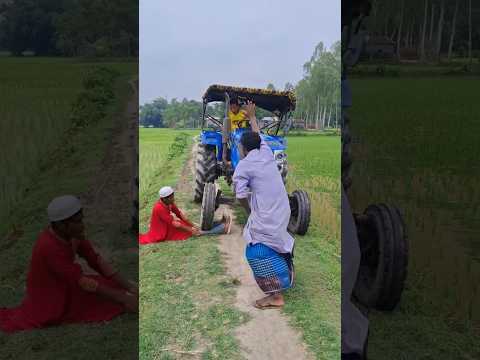 The man fled with the tractor.1#funny